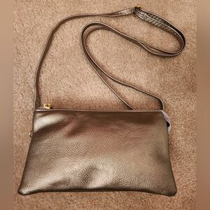 Metallic Silver Crossbody Bag